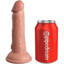 17,8 x 3,7 cm King Cock Elite – 6″ Vibrating Dual Density Silicone Cock – flesh