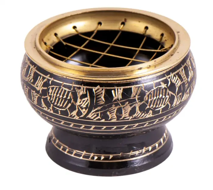 2 Netzräuchergefäße schwarz / gold