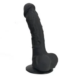 23 x 4,7 cm – Silicone Series – PureSilk – Klassischer Dildo mit Saugnapf – black