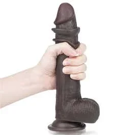 23 x 4 cm – Sliding-Skin Dong – Dual Layer Dildo – brown