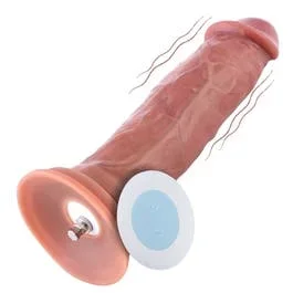 23 x 5,5 cm – Zimon – Realistischer Dildo mit Vibration & Rotation – KlicLok – tan