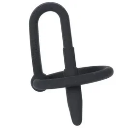 26mm – Glans Ring with Penis Plug – 3 x 0,7 cm – black