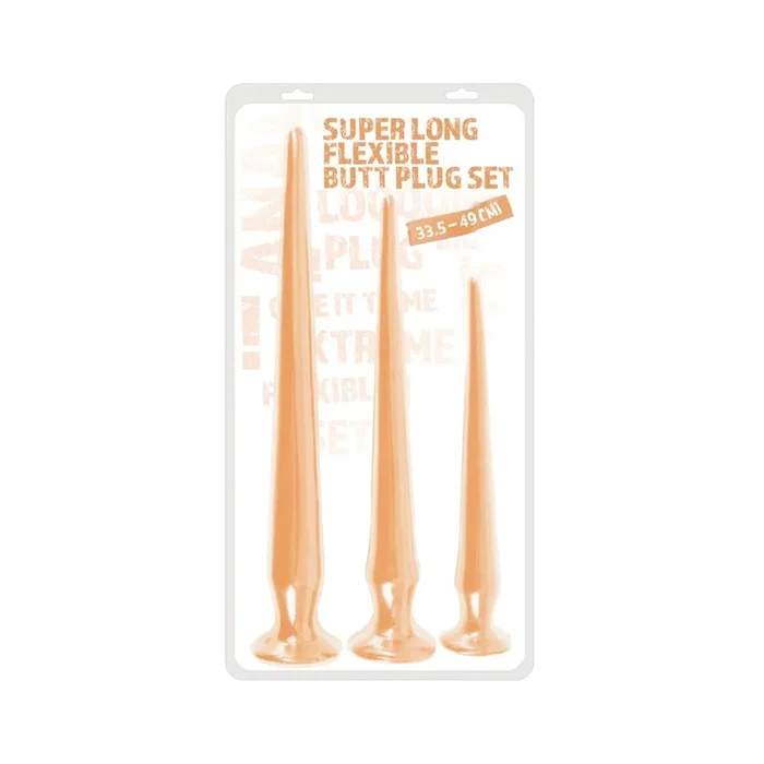 3 extra lange Analplugs im Set->Biegsam und flexibel