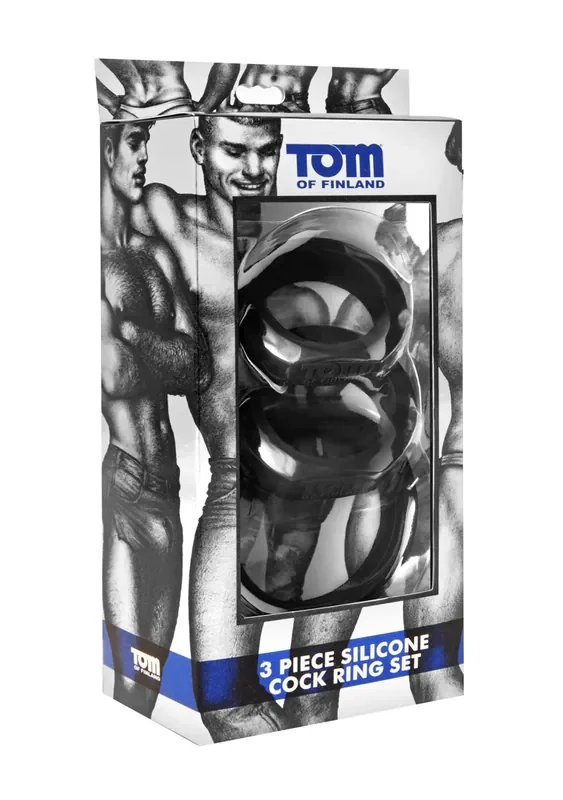 3 Piece Silicone Cock Ring Set – Black