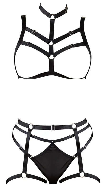 3-teiliges Harness-Set mit verstellbaren Hakenverschlüssen Cottelli LINGERIE