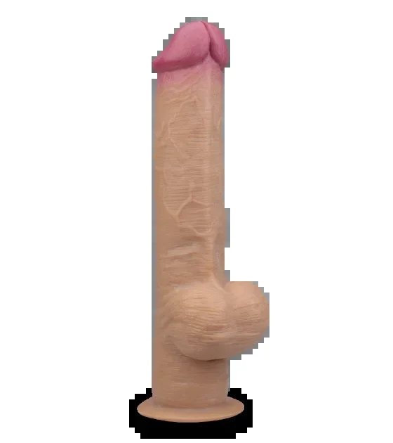 33 cm langer Saugnapf-Dildo aus Silikon mit Griff