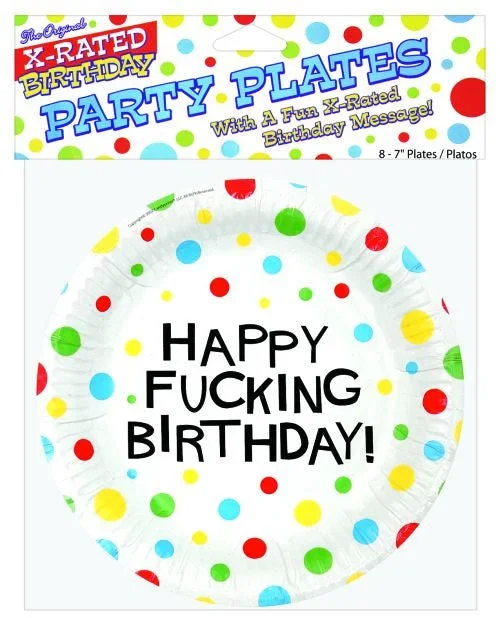 7″ Happy Fucking Birthday Plates – Bag of 8
