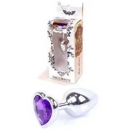 7 x 2,7 cm Boss Series Butt Plug mit Purple Heart Crystal – silver
