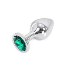 8,2 x 3,4 cm HoleMax Alustar Buttplug medium mit grünem Stein