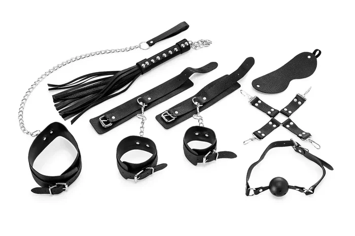 8-teiliges Bondage Set für Anfänger- schwarz