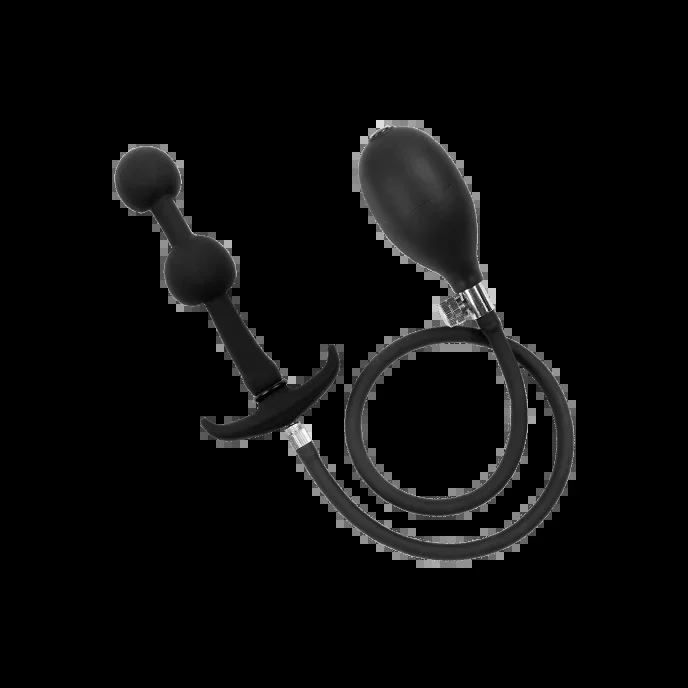 ‚Latex Play – Inflatable Anal Plug with Double Balloon and Pump‘, 15 cm