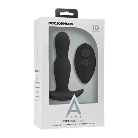 A Play Expander Rechargeable Silicone Anal Plug w/Remote – Black