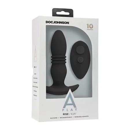 A Play Rise Rechargeable Silicone Anal Plug w/Remote – Black