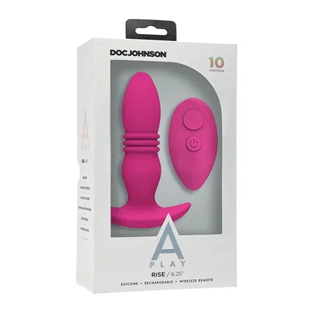 A Play Rise Rechargeable Silicone Anal Plug w/Remote – Pink