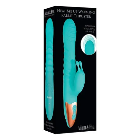 Adam & Eve Heat Me Up Warming Rabbit Thruster – Aqua