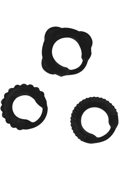 Addicted Toys Penisring-Set Schwarz