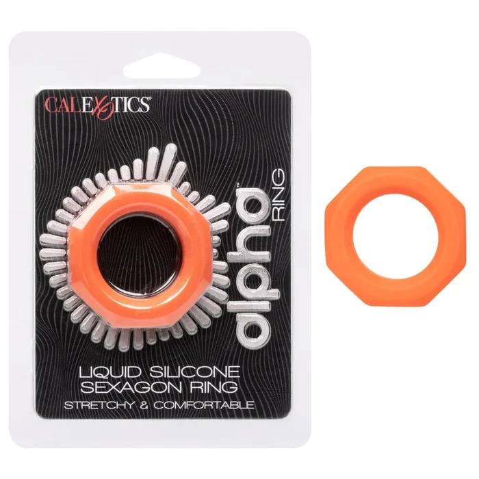 Alpha Liquid Silicone Sexagon Ring – Orange