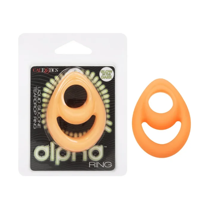 Alpha RIngs Glow-In-The-Dark Liquid Silicone Teardrop Ring – Orange