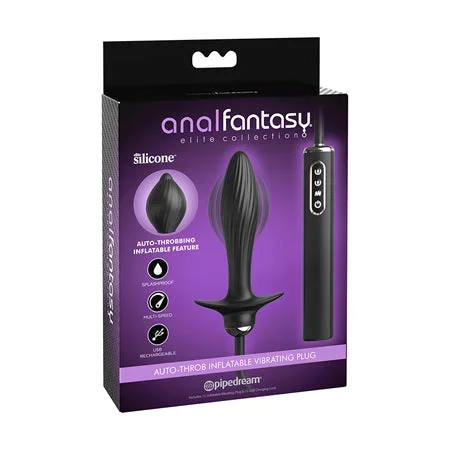 Anal Fantasy Elite Collection Auto Throb Inflatable Vibrating Plug – Black