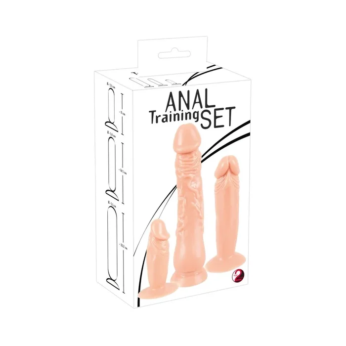 Anal Training-Set mit 3 verschiedenen Dildos – Hautfarben