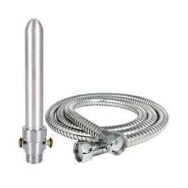 Anale Grande Duschaufsatz Aluminium mit Ventil und 120 cm Duschschlauch