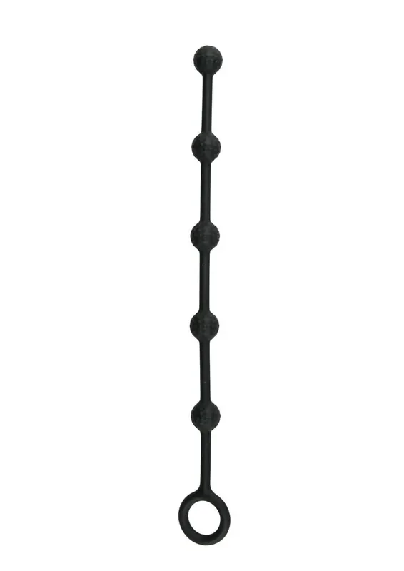Analperlen Schwarz gerippt S