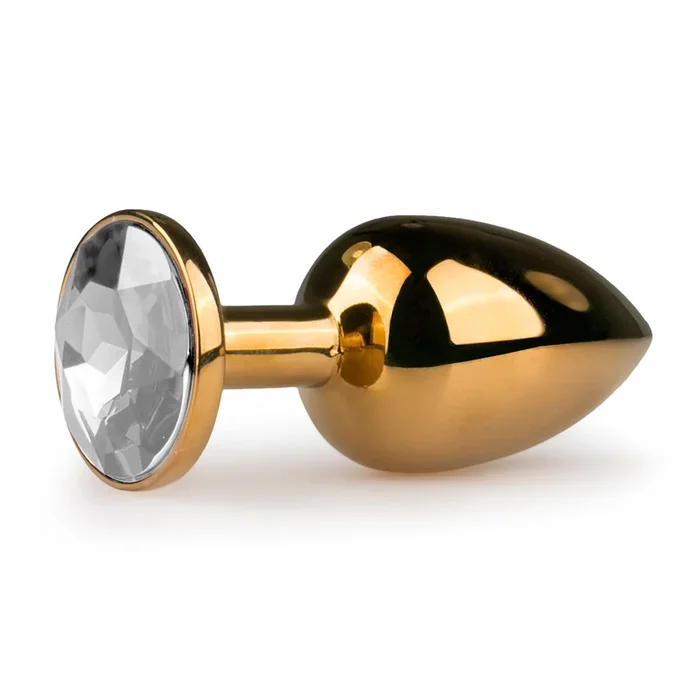 Analplug aus Metall No.1, Gold/transparent