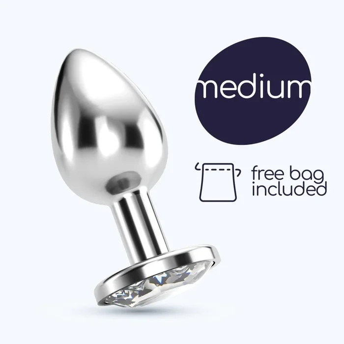 Analplug Crushious – Bijou, mit klarem Kristall, Medium