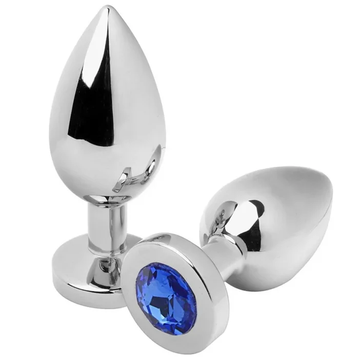 Analplug Metall Hard – Blauer Edelstein, Klein