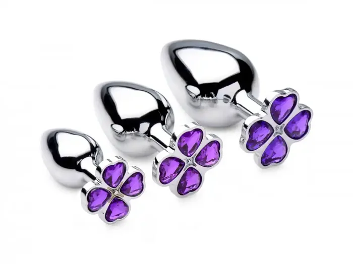 Analplug mit Glückskleeblatt Set – lila