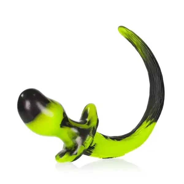 Analplug mit Hundeschweif – gelb-schwarz