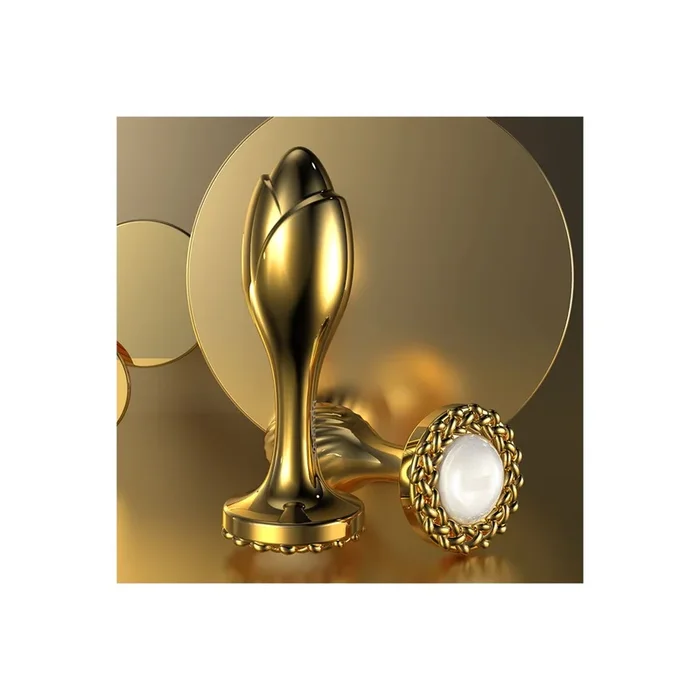 Analplug Rose – Golden mit Dekoperle