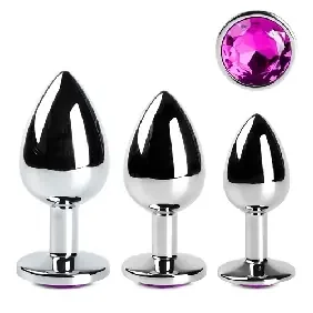 Analplug Set ‘Lila Juwel‘ Metall