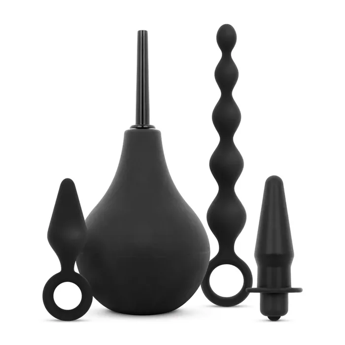 Analplug Set mit Dusche – Schwarz