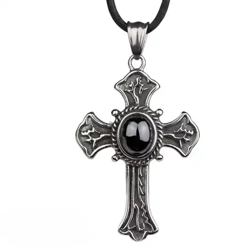 Anhänger ‘Kreuz‘ Edelstahl mit Zirkonia