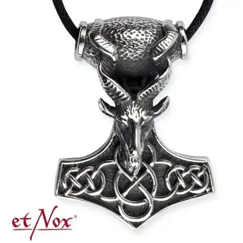 Anhänger Thors Hammer mit Tierkopf