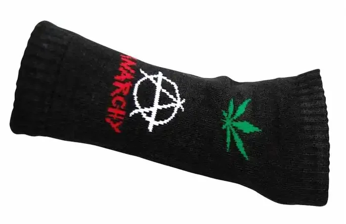 Armstulpen mit Anarchie Weed Muster