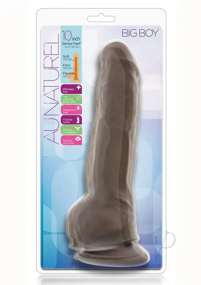 Au Naturel Big Boy Chocolate Harness Compatible Suction Cup 10