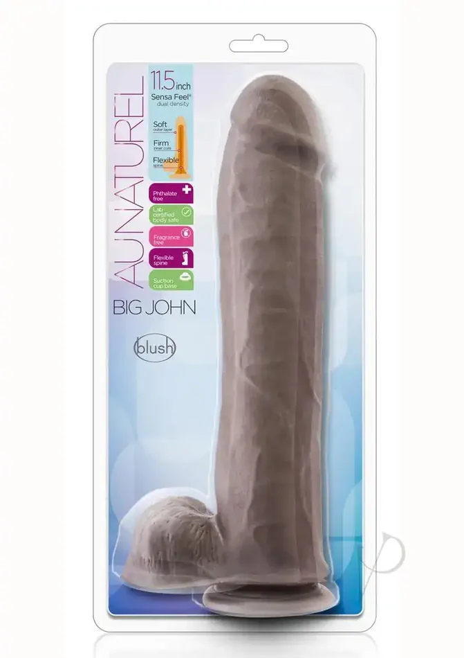 Au Naturel Big John Dual Dense 11.5 Choc Dildo Non Vibrating