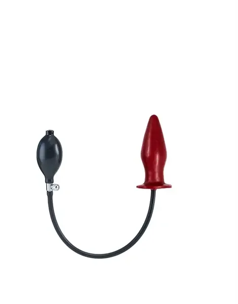 Aufblasbarer Buttplug aus Latex mit Füllung – rot