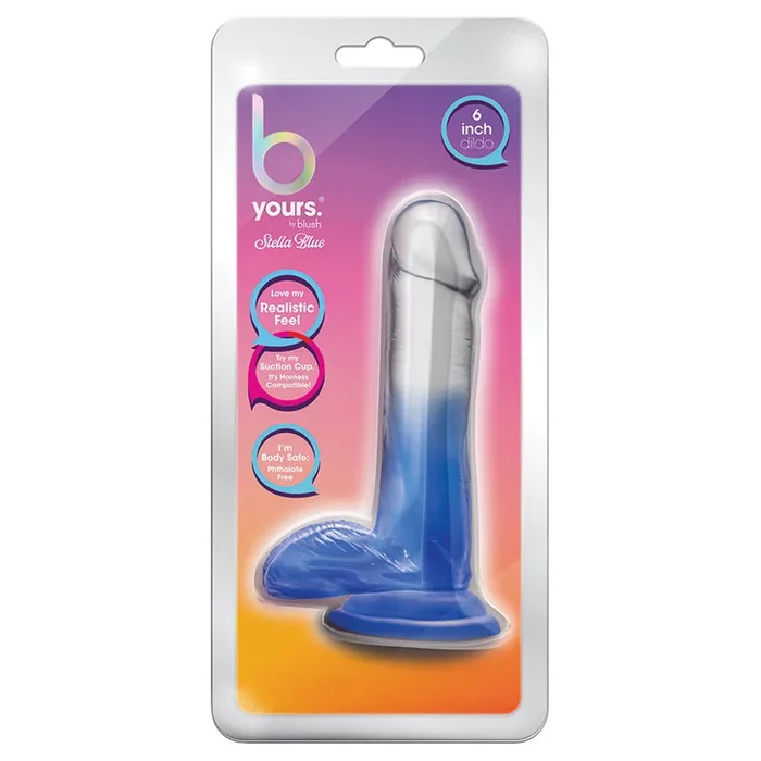 B Yours Stella Blue Dildo-Blue 6′