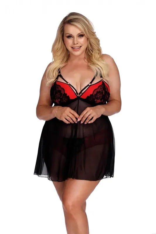 Babydoll aus Chiffon-Stoff
