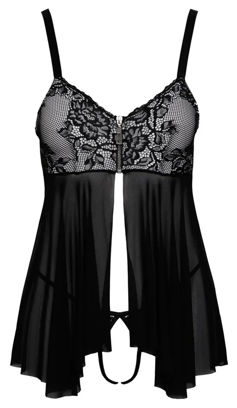 Babydoll plus String ouvert, aus Powernet Cottelli LINGERIE
