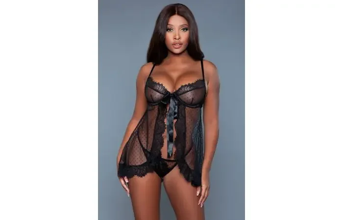 Babydoll-Set mit Spitze