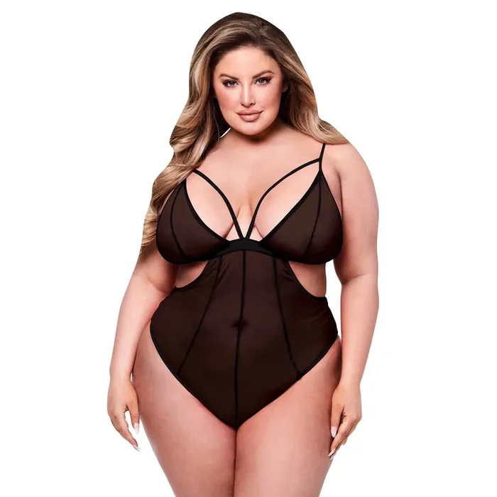 Baci – Sexy Crotchless Mesh Teddy Black Queen