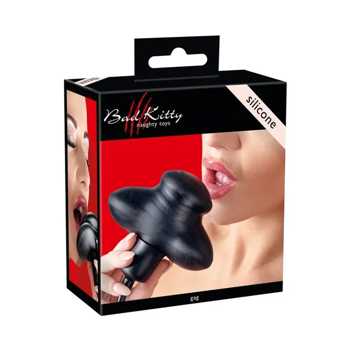 Bad Kitty Butterfly-Knebel aus Silikon – Aufpumpbar – Schwarz