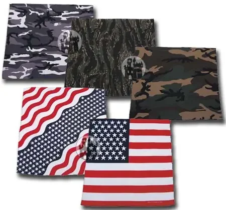 Bandana – 55x55cm – Tarnfarben und USA-Fahne (Ausführung IV)