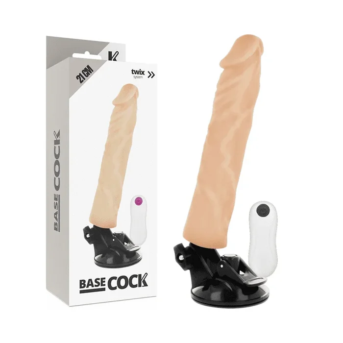 Basecock – Realistischer Vibrator mit Fernbedienung Naturweiss 21 CM -O- – CM