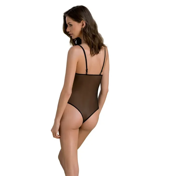 Bezaubernder Body aus weichem Tüll und zarter Spitze schwarz