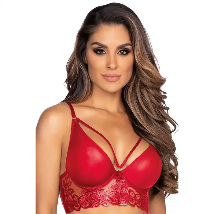 Bezaubernder Bustier aus lederartigem Material rot (Cup 85D)